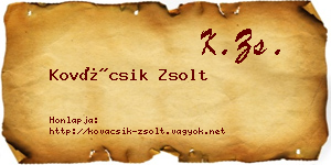 Kovácsik Zsolt névjegykártya