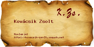 Kovácsik Zsolt névjegykártya
